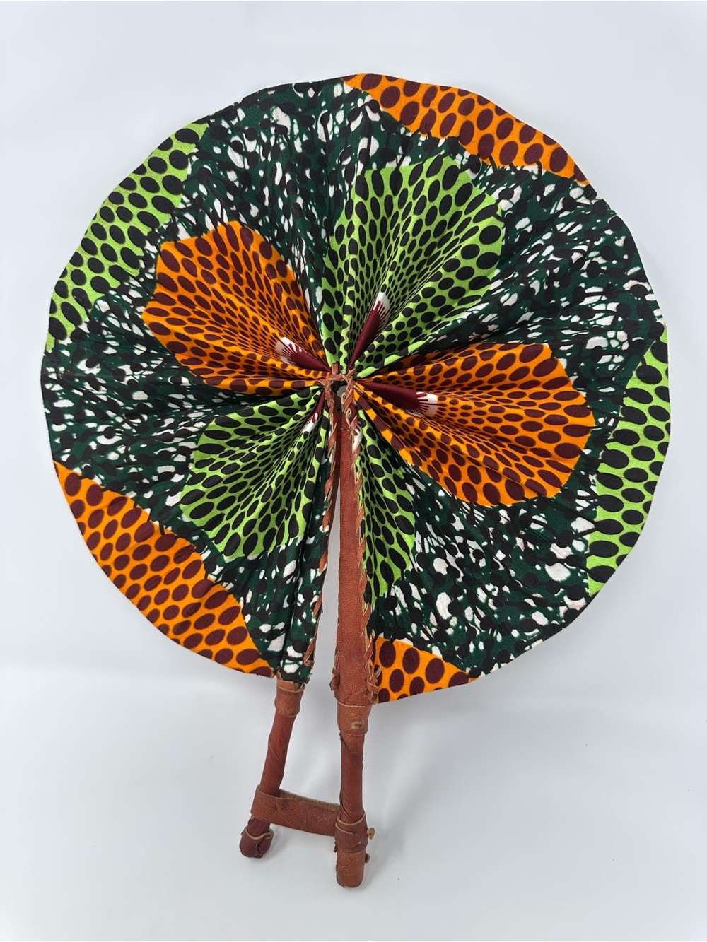Handmade African Ankara Print Folding Hand Fan Portable Summer Cooling Fan